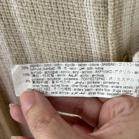 Zara Beige and White Striped Casual Button Down Shirt - Picture 7 of 8